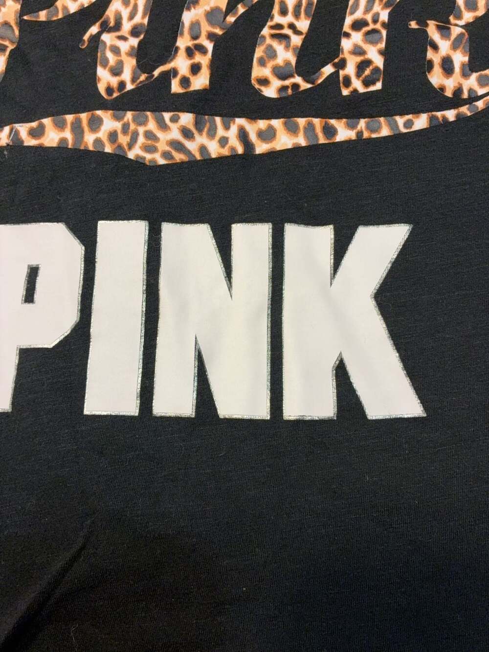 Victoria's Secret PINK Black Leopard Graphic Tank Top Size Medium - Picture 6 of 8
